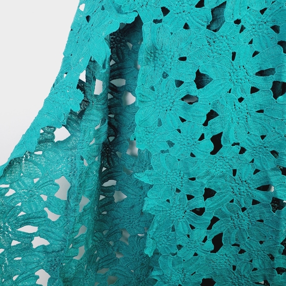 Oshoplive Teal Floral Cut-out Bodycon Maxi Dress L - Picture 3 of 6
